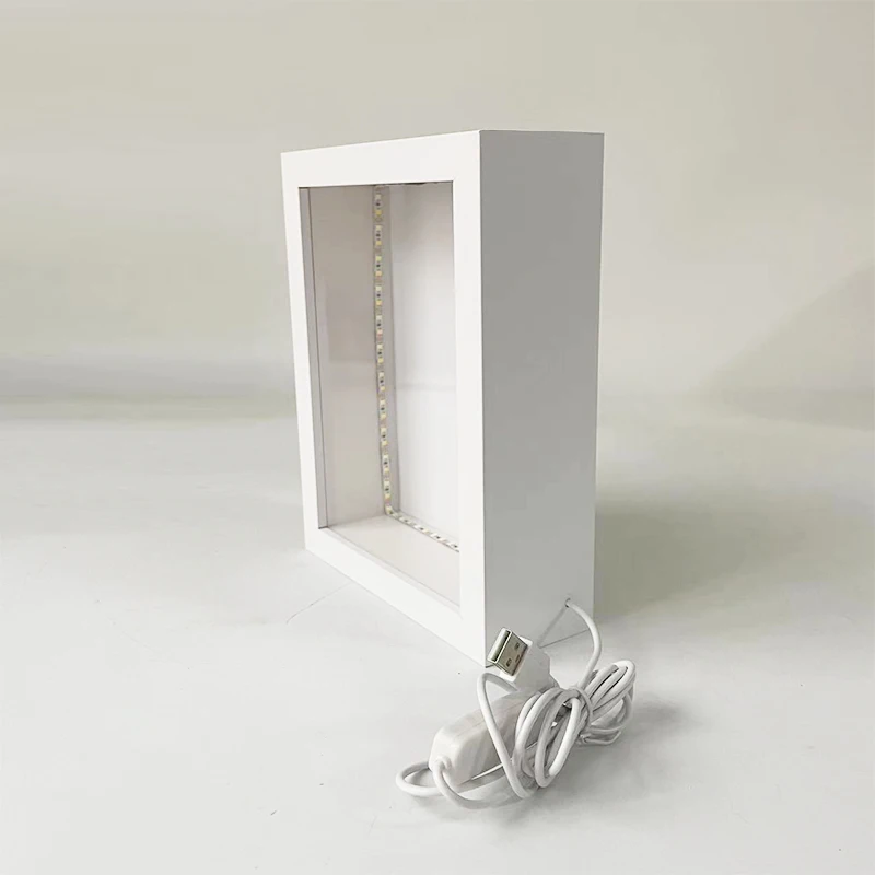 Led Shadow Box Space Warm Light LED Shadow Box with Remote Control USB 8X10''