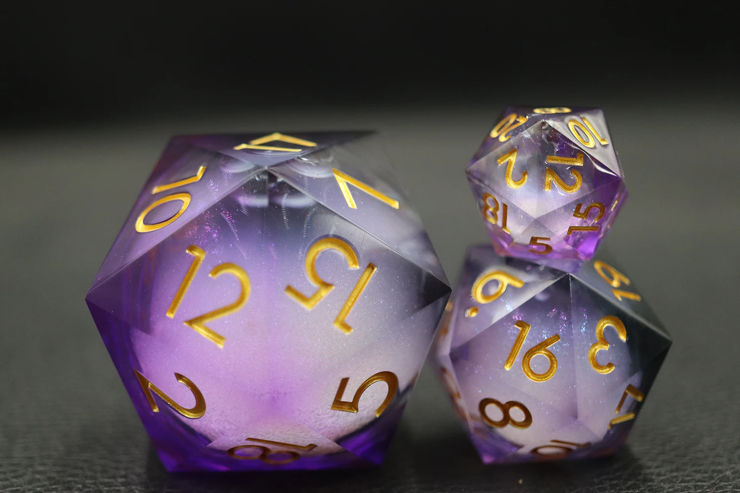 Oem Customize Cheap Dice Dungeons and Dragons D20 50Mm Purple Liquid Core Dice Jumbo Single Dice details