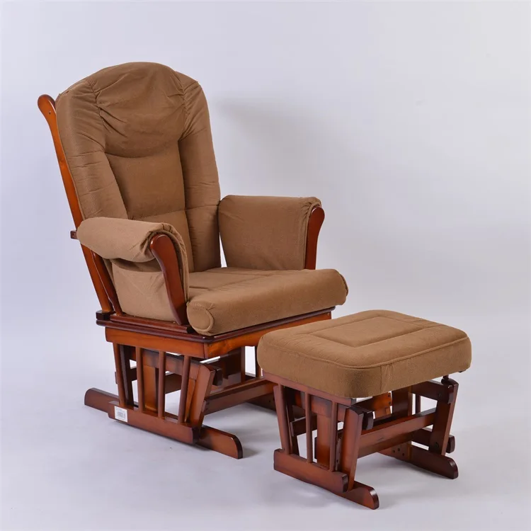 Incredibly Smooth Quiet Gliding Baby Nursery Relax Rocker Rocking Chair Glider and Ottoman Set