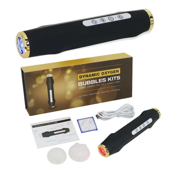 Portable Handheld Oxygen Bubble Pen Facial Machine Wrinkle Removal CO2 Exfoliate Capsule Set Hydrating Solution