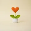 Planta en maceta naranja en forma de corazón