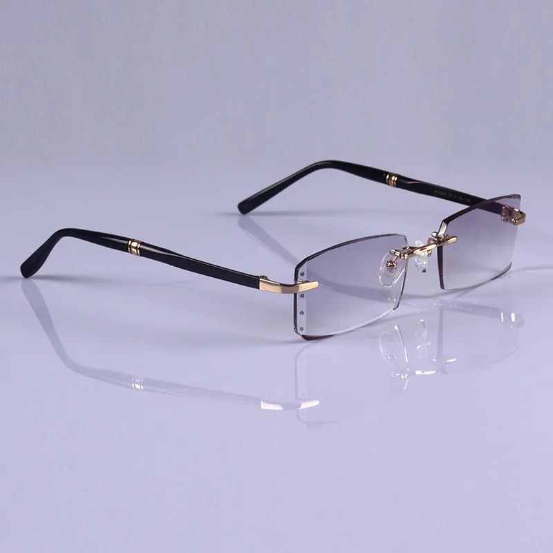 Luxury Men Women Rimless Diamond Cutting Photochromic Reading Glasses Color Changing Pre aperçu 2