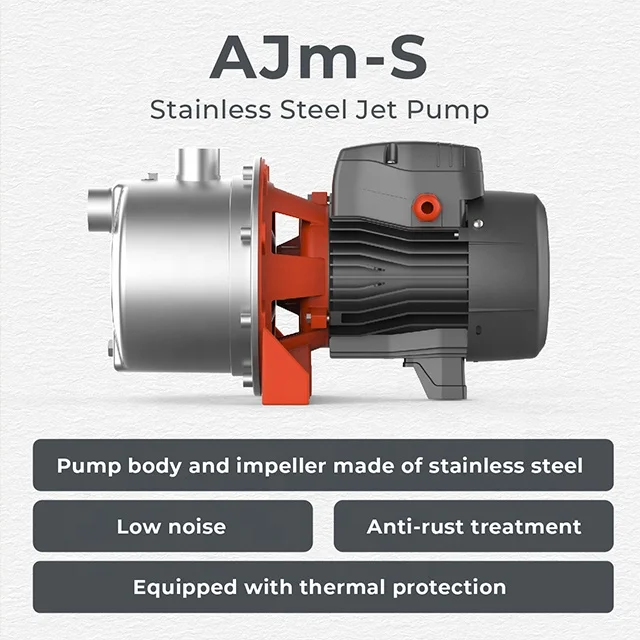 serie de la bomba de agua de chorro de acero inoxidable autocebado de alta  presión 0.3kw 0.45kw 0.6kw 0.75kw 0.9kw