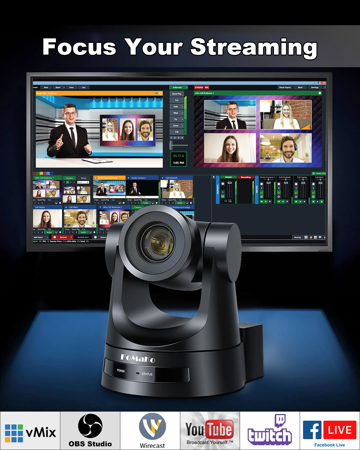 FMK20SDI PTZ Camera - 20x Optical Zoom for Live Streaming