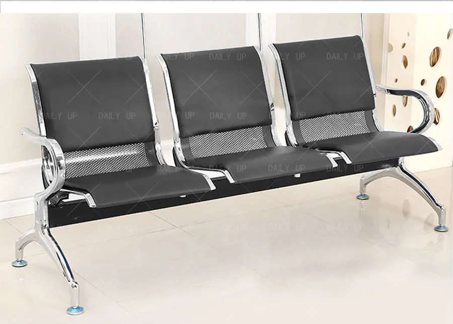 Factory Wholesale Waiting Chair High Quality Metal Frame Hospital Bench With Rails Waiting Bench For Public Area And Airport