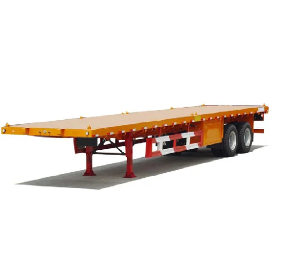 Multi-function 2 axle 12.5m 48ft flatbed semi trailers 40ft for port heavy duty flatbed trailer flatbed truck trailers