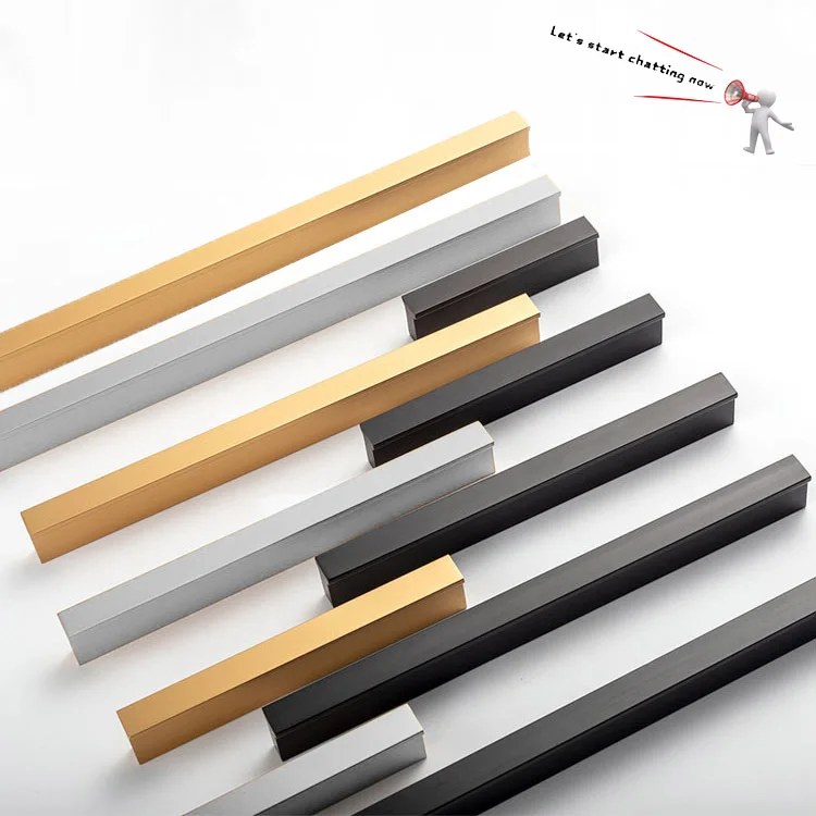TOCO Luxury Aluminium Profile Porcelain Kitchen Cabinet Long Hardware Pull Cart Handle
