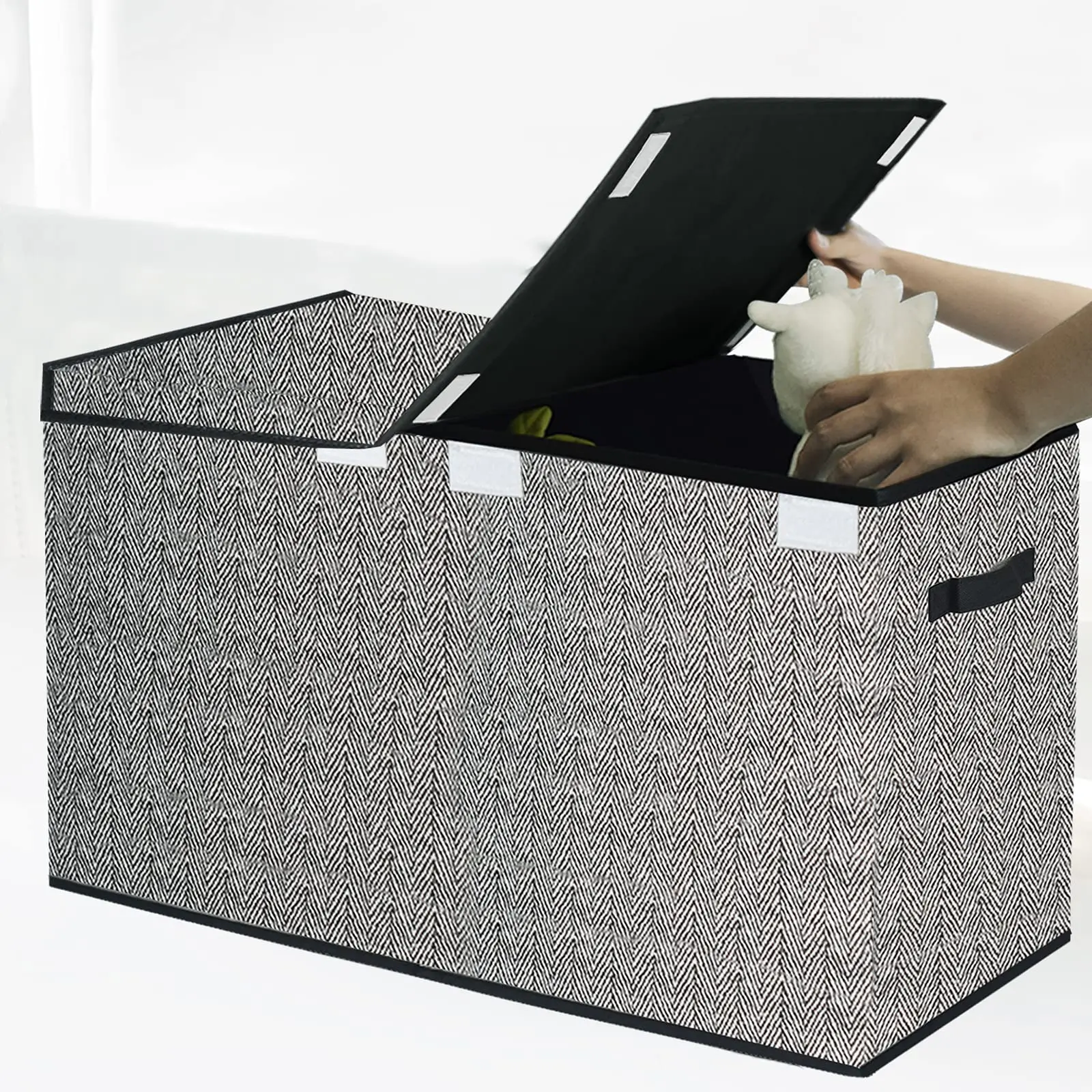 Cloth Storage Bins With Lids Foldable Large Toy Storage Chest Bins