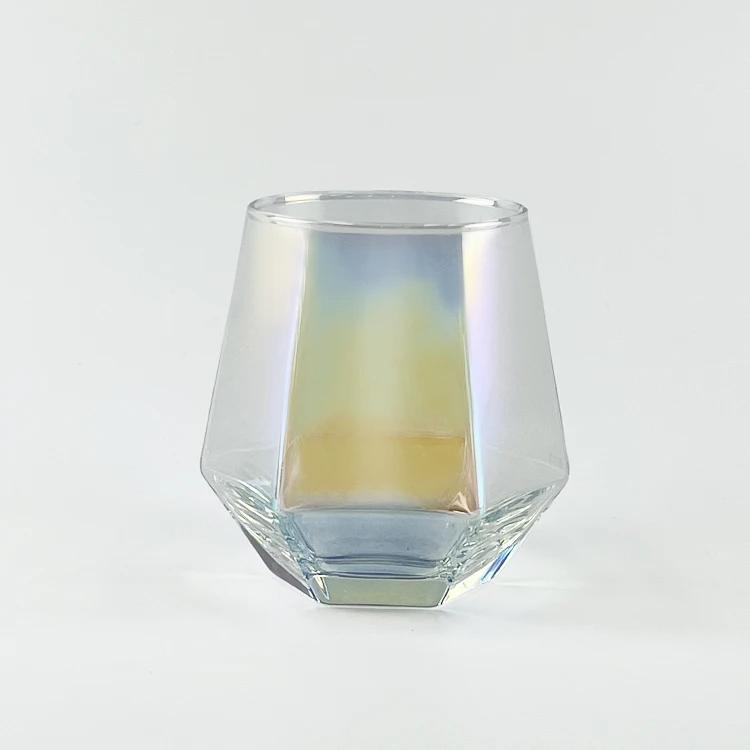 Luxury Custom Coloured Iridescent rainbow Glass Candle Jars| Alibaba.com