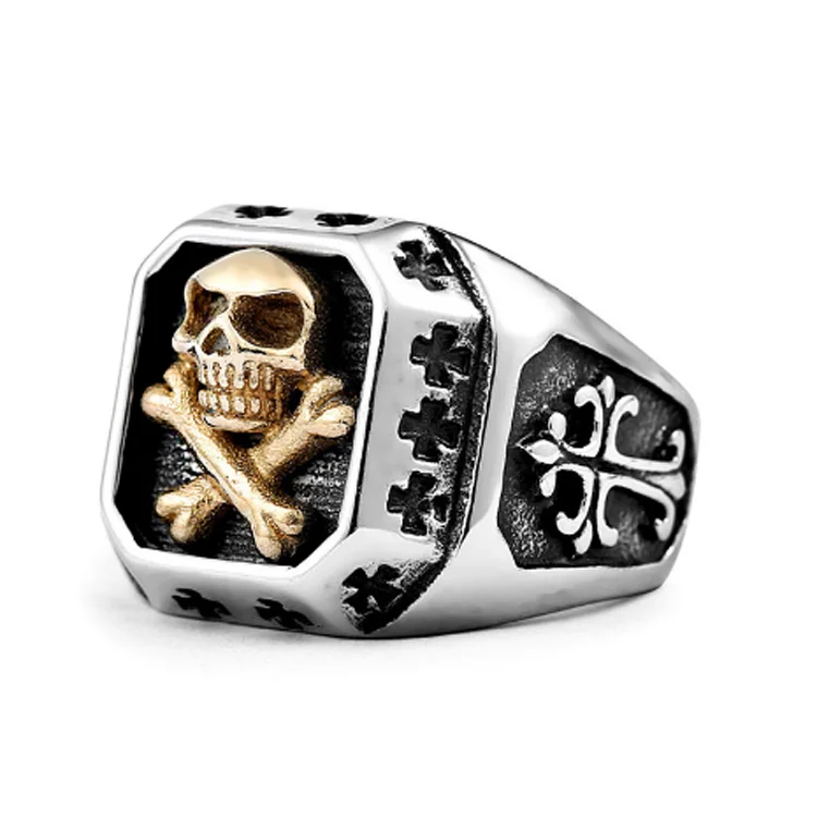 Dierct Factory Punk Style Stainless Steel Skull Jewelry Biker Rings For ...