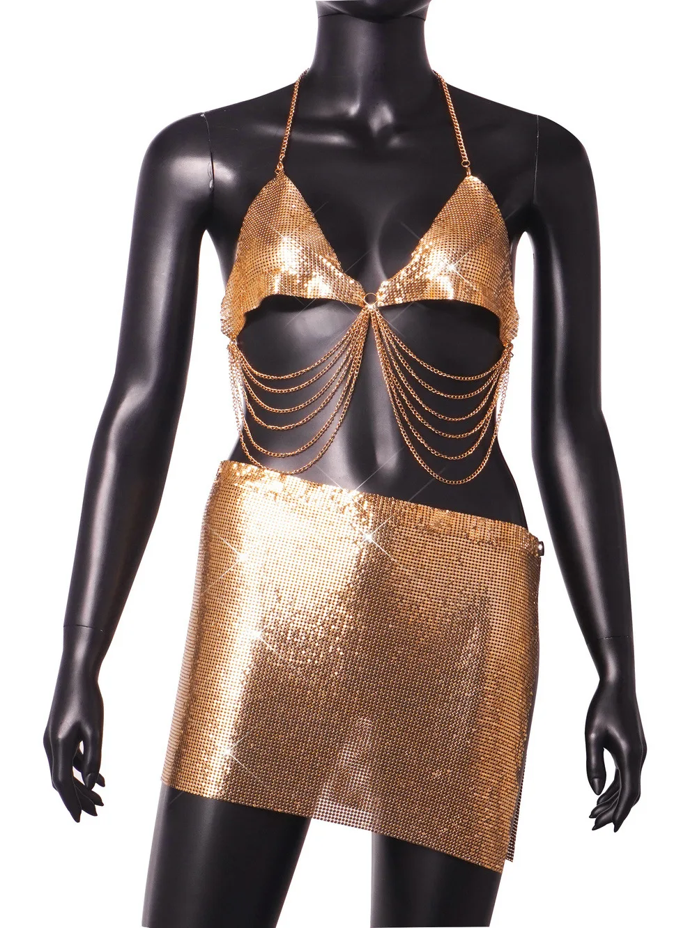 PU METALLIC GOLD DRESS main image 0