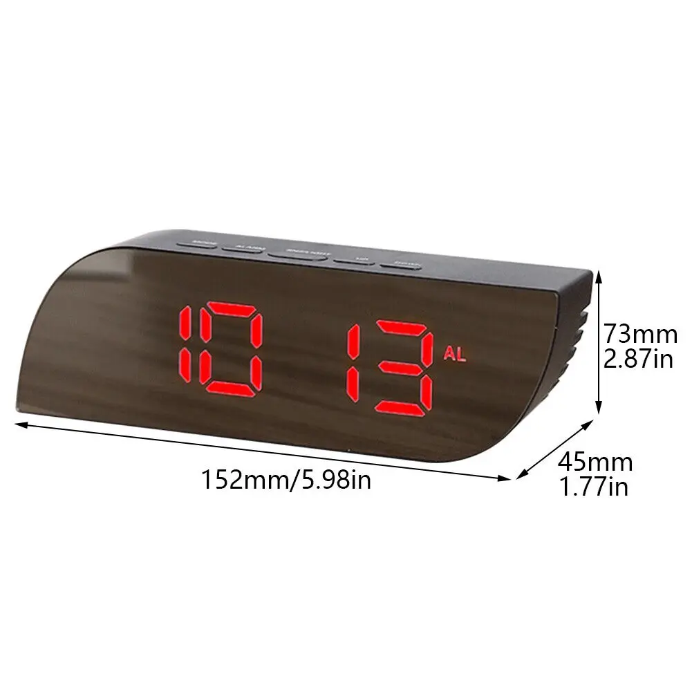 Home Bedroom Personalized Creative Led Mirror Digital Electronic Clock Desktop Snooze Temperature Humidity Alarm Clock