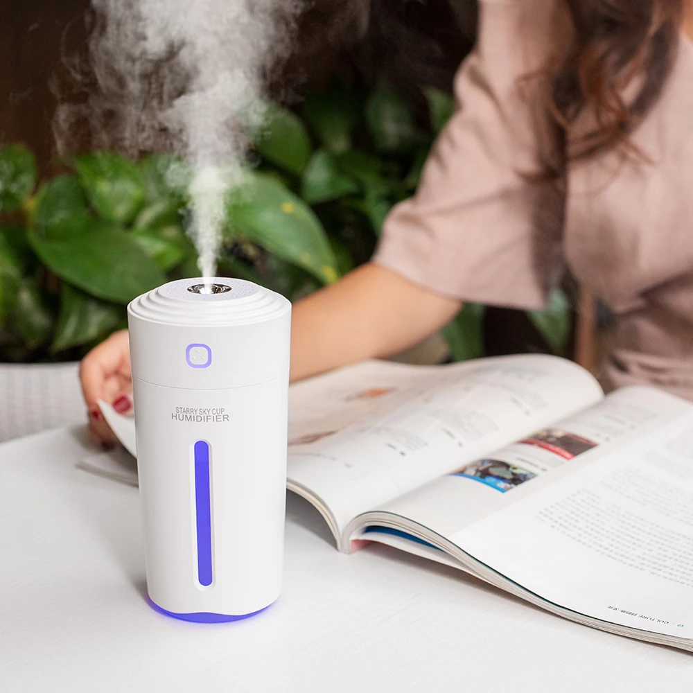 800mAh USB Rechargeable Mini Car Humidifier Ultrasonic Cool Mist Wireless Cordless LED Light Aromatherapy for Household Use