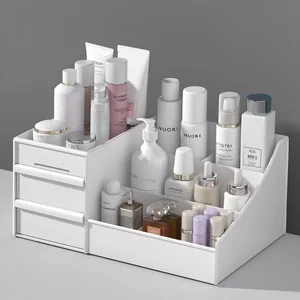 Plastic Makeup Organizer Drawer Decorative Desktop Storage Box for Cosmetics and Skin Care Dressing Case & Table