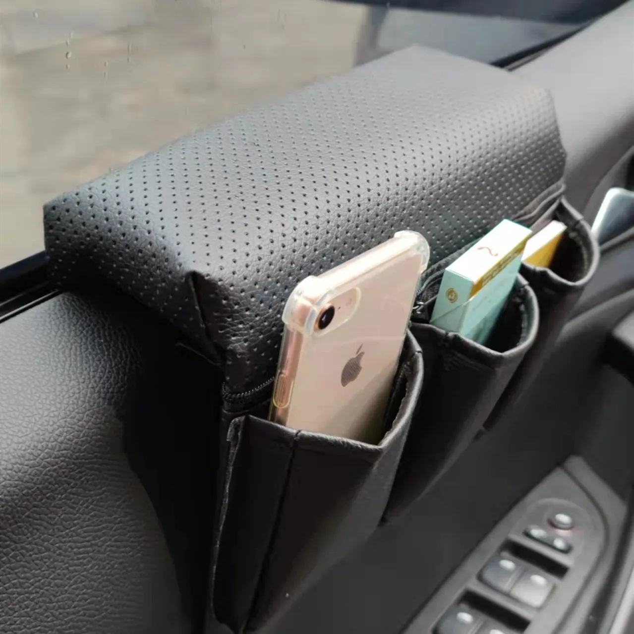 Car Window Armrest Storage Box Multi-Function Organizer