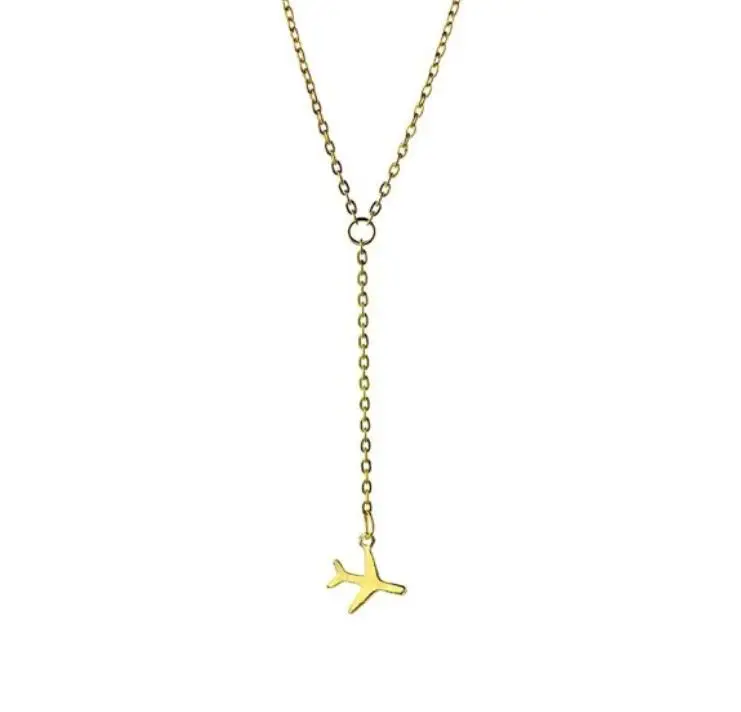 Gold Airplane Necklace  Wanderlust jewelry, Airplane necklace