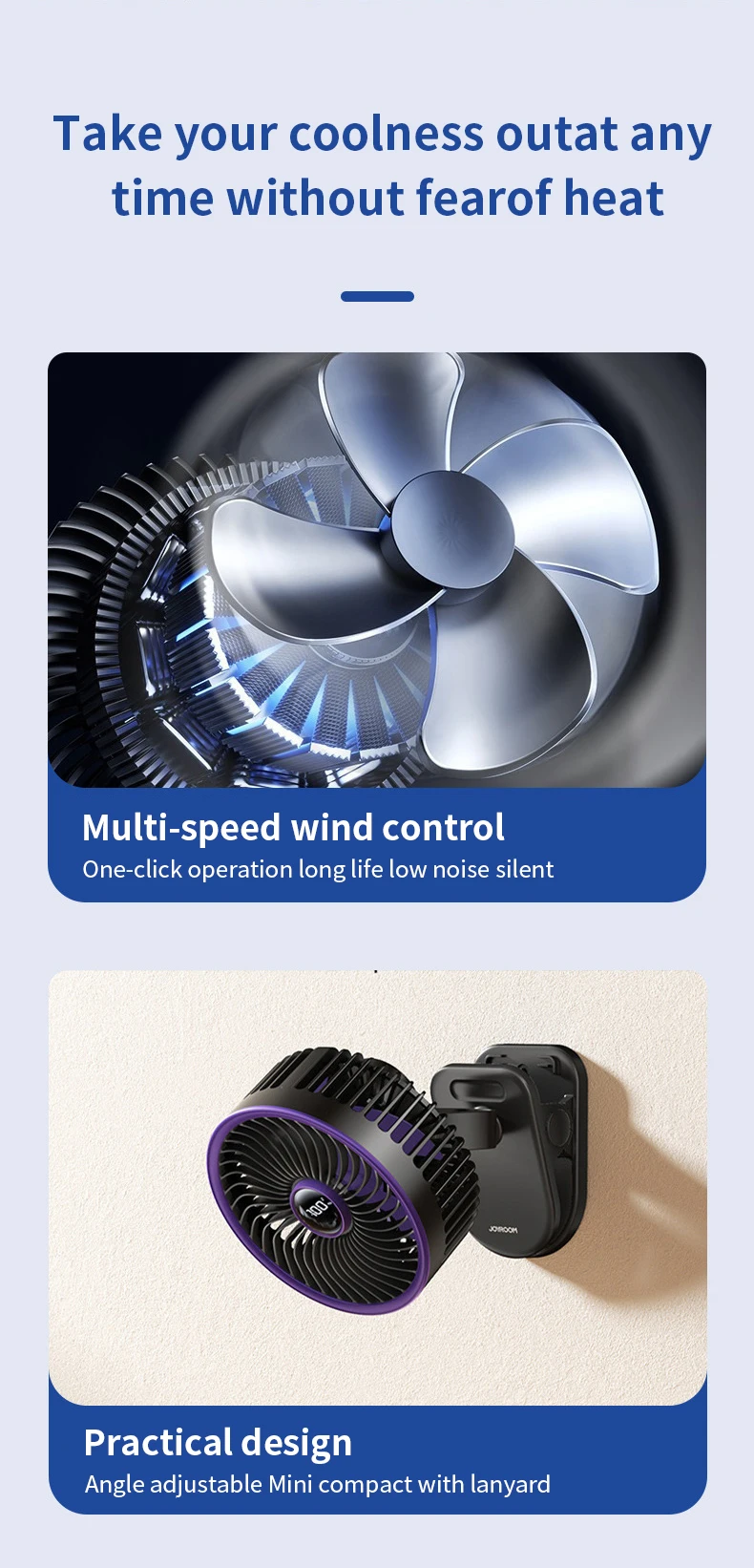 Desktop Rechargeable Mini Fan, USB, Portable - detail 12