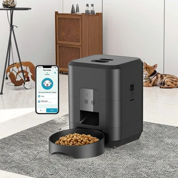 Discount Price Black Smart Pet Bowl and Feeder Automatic Pet Feeder Dog Food and Cat Food Storage Dispenser
