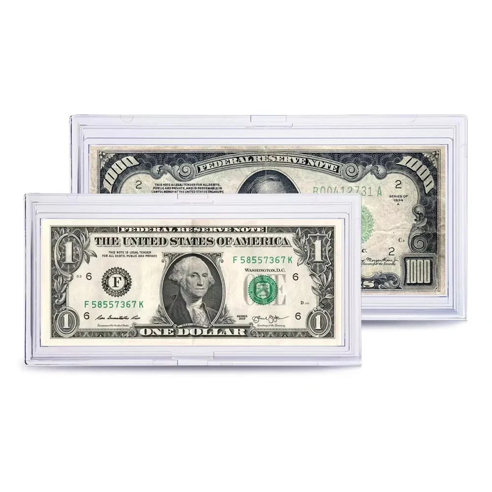 US Currency Paper Money Bill Protector Slab Holder for Large Older Bills Regular Currency Bill Banknote Slab Holder Case