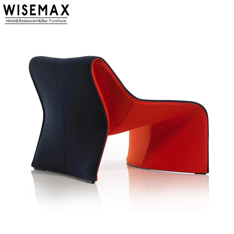 Creative Modern Style FRP Frame and Velvet Fabric Lounge Chair Hotel Lobby Meeting Room Living Room Furniture