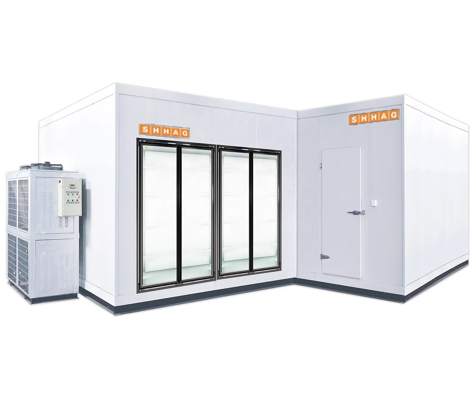 Aluminum Frame Heating Glass Door Walk In Freezer/Reach In Cooler for Supermarket Refrigeration Equipment