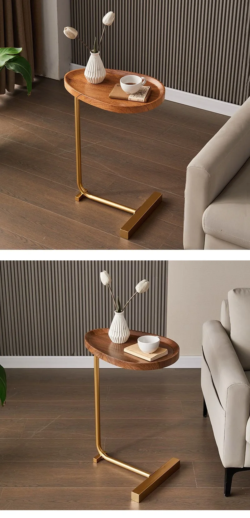 Luxury Side Table For Living Room Simple Oval Mini Corner Table For