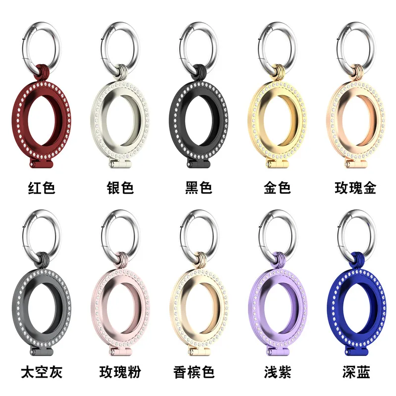 Luxury For AirTag keychain locator diamond set anti drop hard