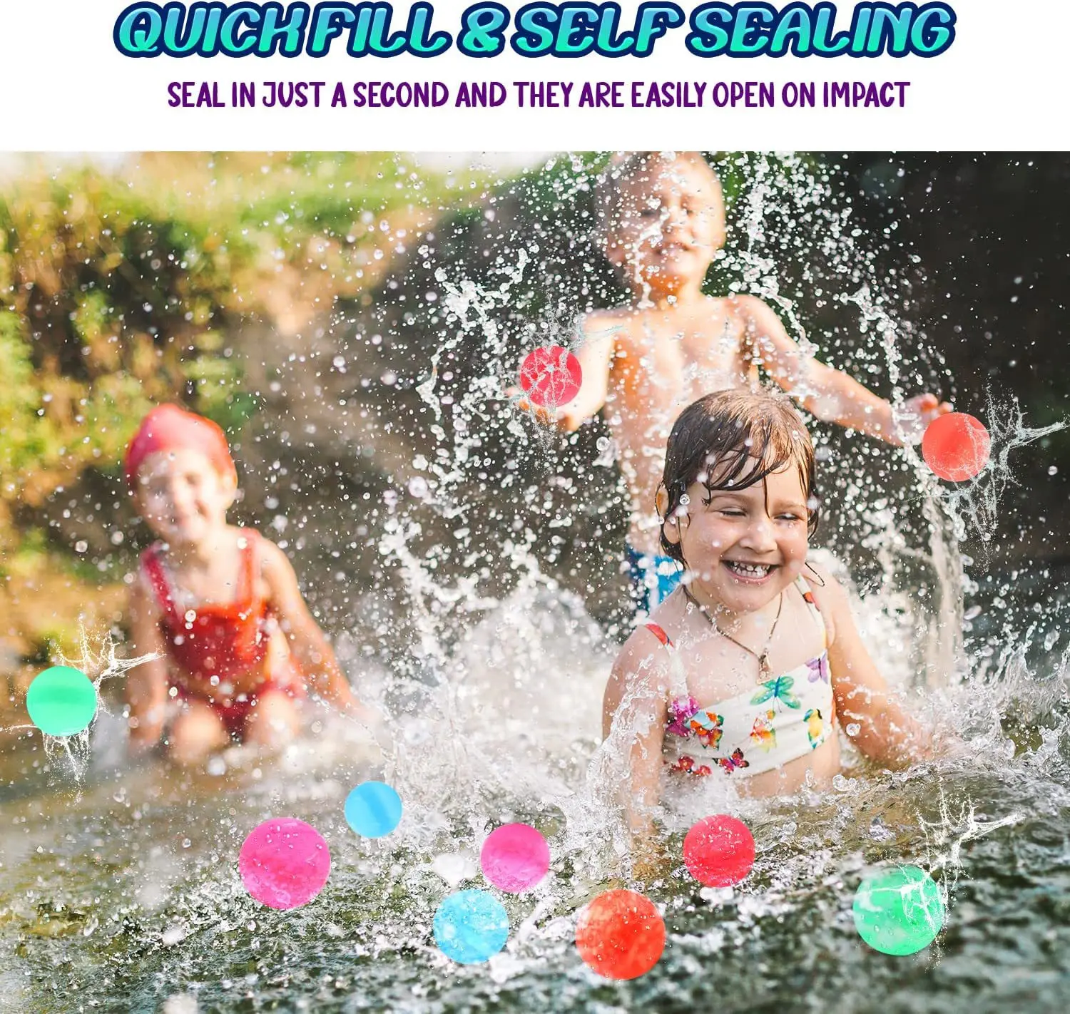 2023 New Magic Reasonable Water Balloons Rapidfilling Biodegradable Reusable Water Balloons