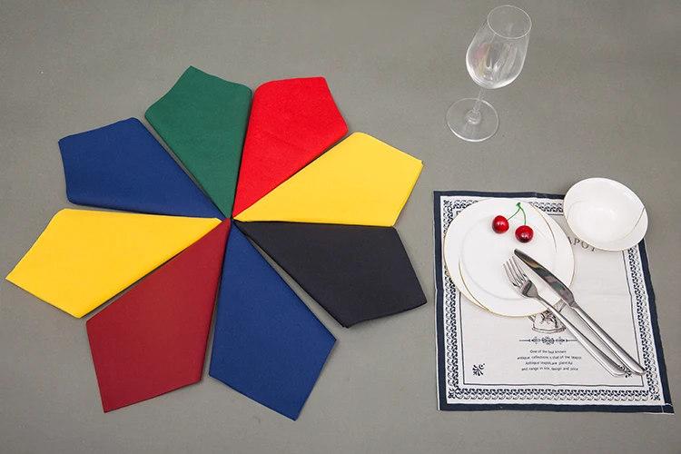 Customized Linen White Cocktail Napkin Wholesale Printing Embroidery