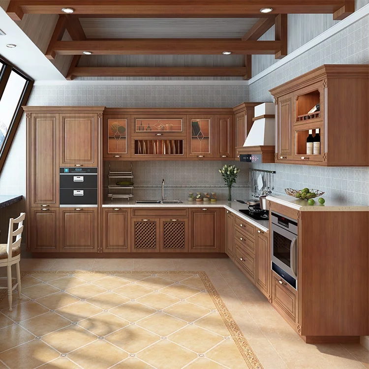 キッチンキャビネット家具自立型木製キッチンパントリーキャビネット