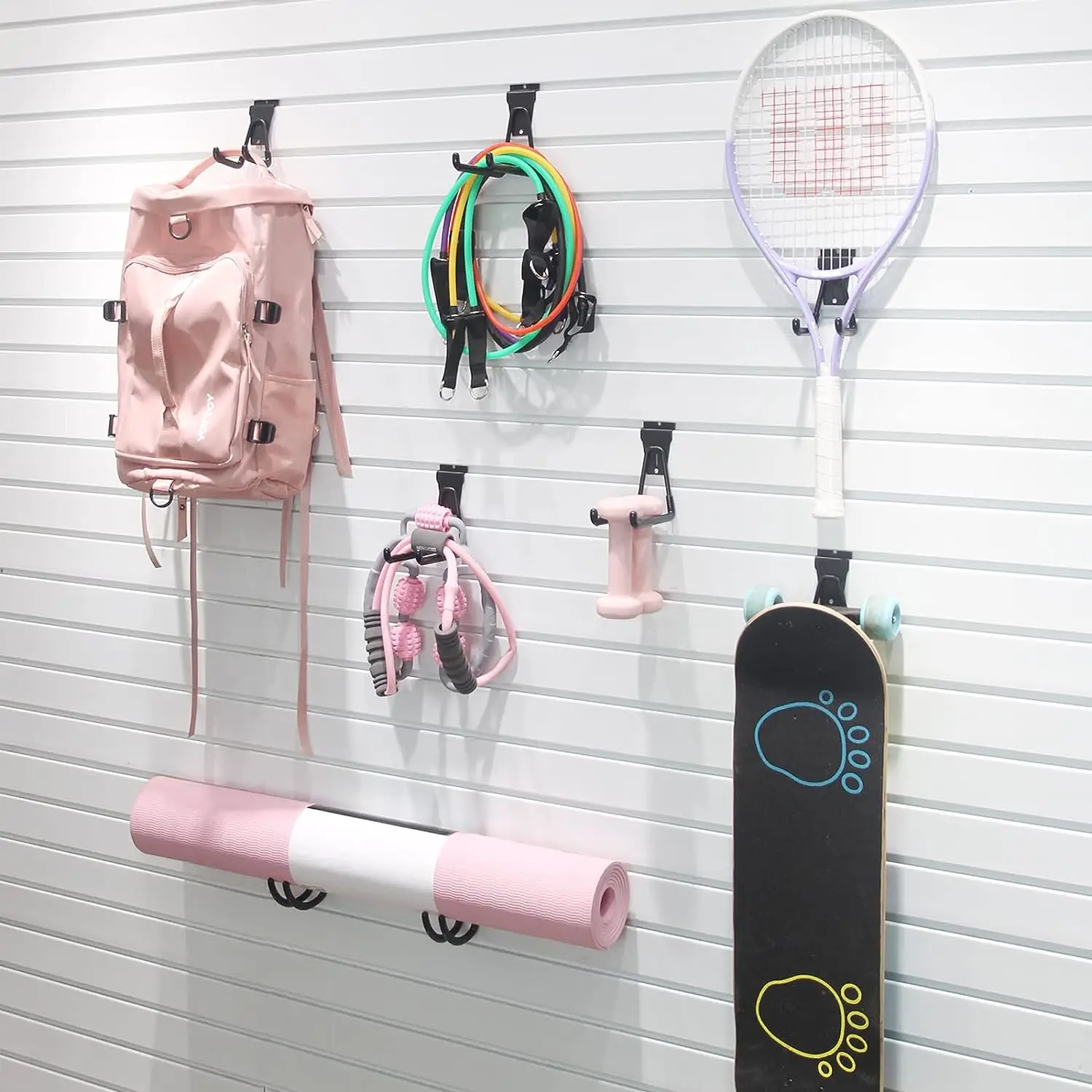 Vertical Ski Rack Mounted For Garage Room Organizer Acrylic Slatwall Shelves With Lip Slat Wall