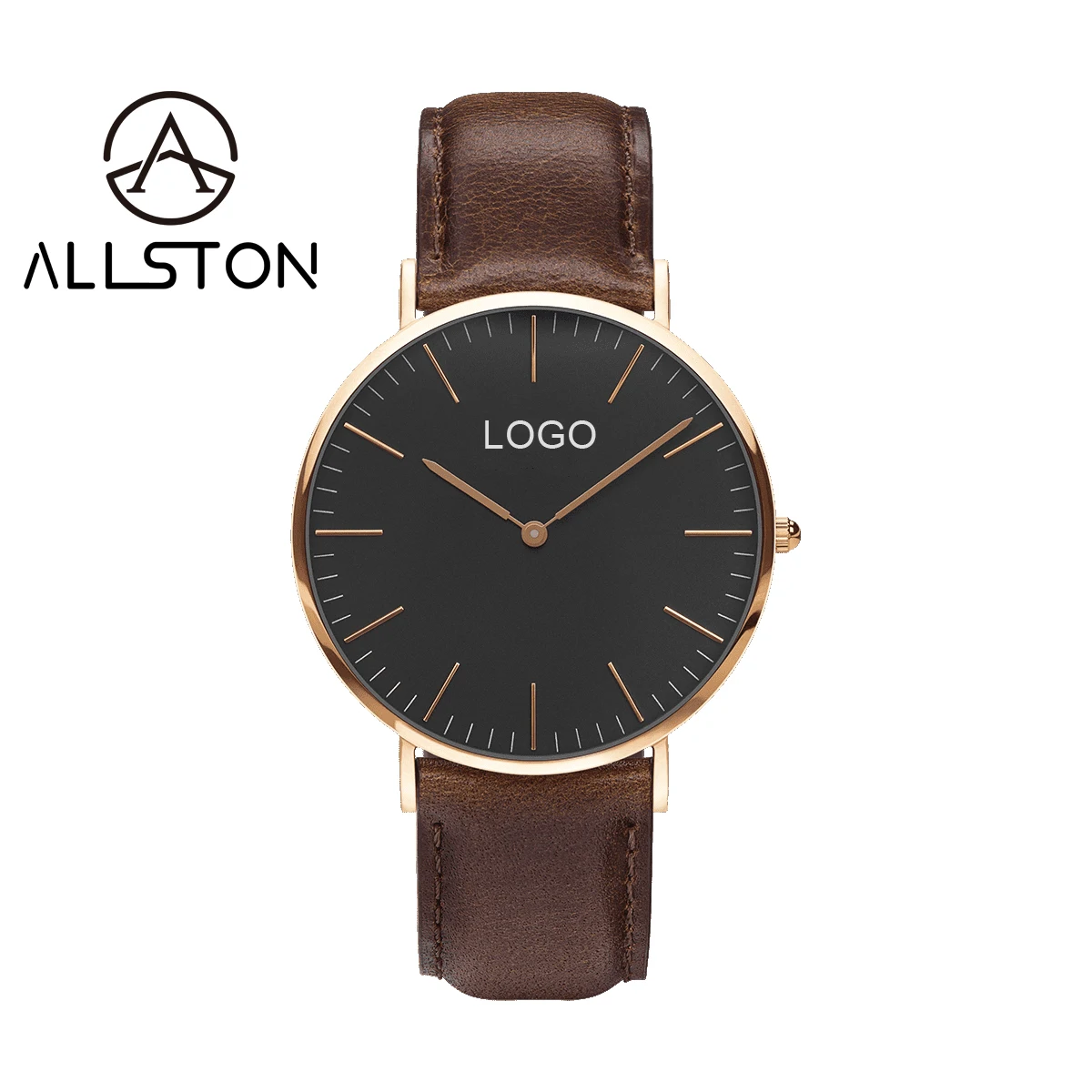 Custom 40mm Dial Men's Wrist Watches Personalized Logo Own Branding Leather Watch Band Quartz Movement OEM Nylon Band Japan
