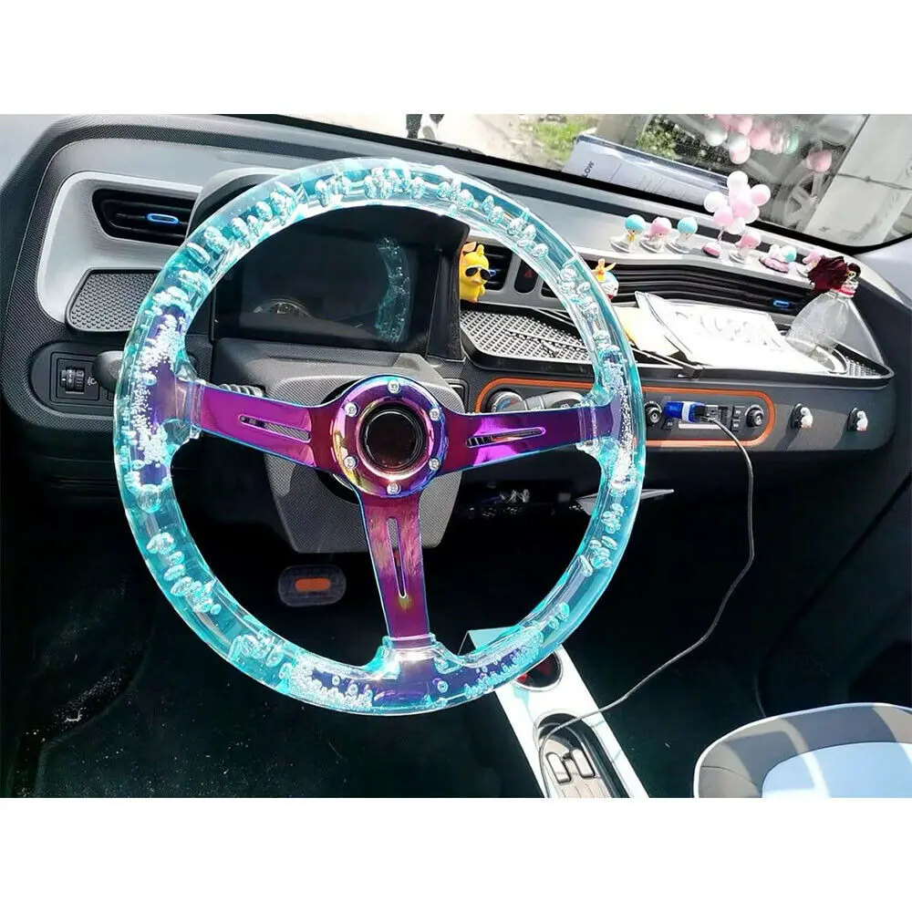 Universal 14inch ABS White Steering Wheel JDM Drift Sport Steering - View #3