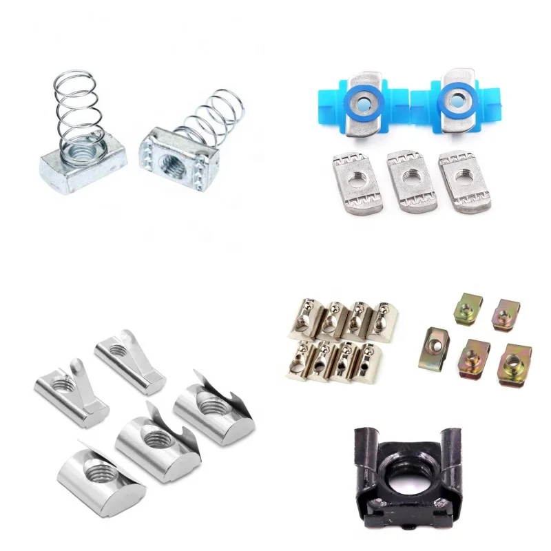3030 4040 4545 Spring Loaded Ball Roll in T-slot Cable Tray Elastic Nut Roll Ball Spring Nuts for C-shaped Steel