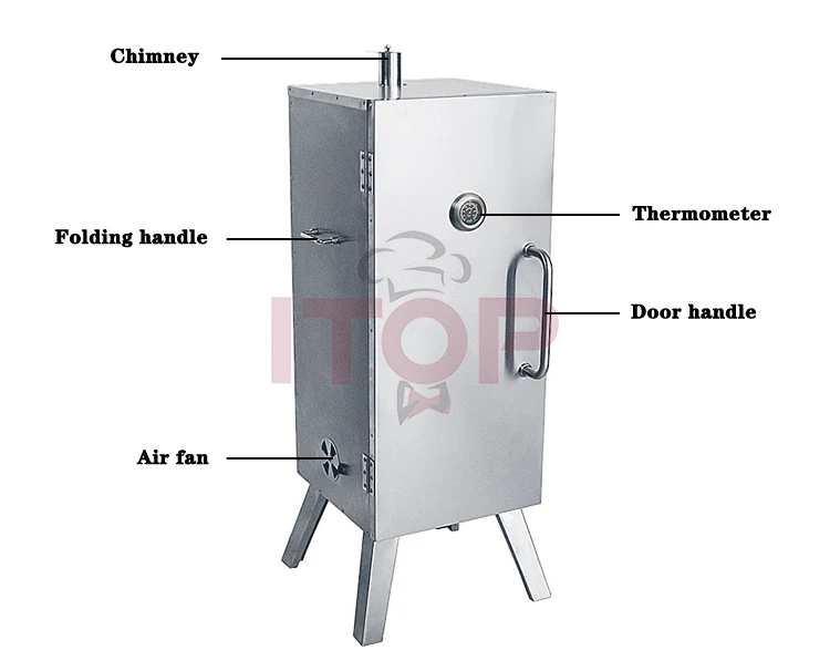 Industrial Meat Charcoal Smokers Fire Meat Smoking Oven Multi Purpose