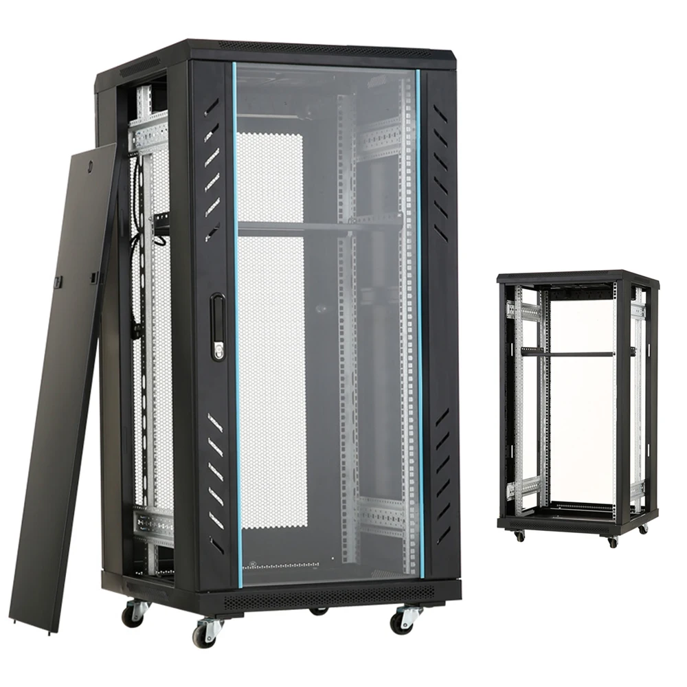 42U Server Racks with Perforated Doors 19 Inch Standard Network Cabinet Stock Product with Capacities