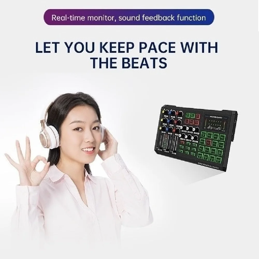 Многоканальный звуковой интерфейс pci k1 k10 для прямой трансляции, usb Звуковая карта для конденсаторного микрофона, динамический микрофон