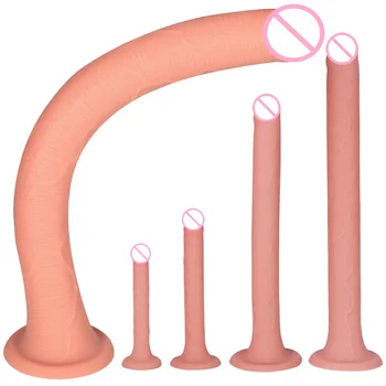 18 Inch Flesh Soft Silicone Lifelike Dildos Extra Long Dildo Without Scrotum Anus Stimulation Wearable Penis For Women Men