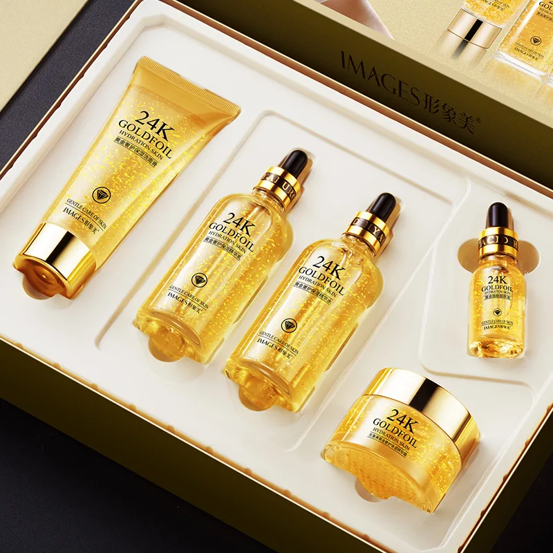 OEM ODM Private Label IMAGES 24k Gold Skin Whitening Anti-aging Skin Care Set