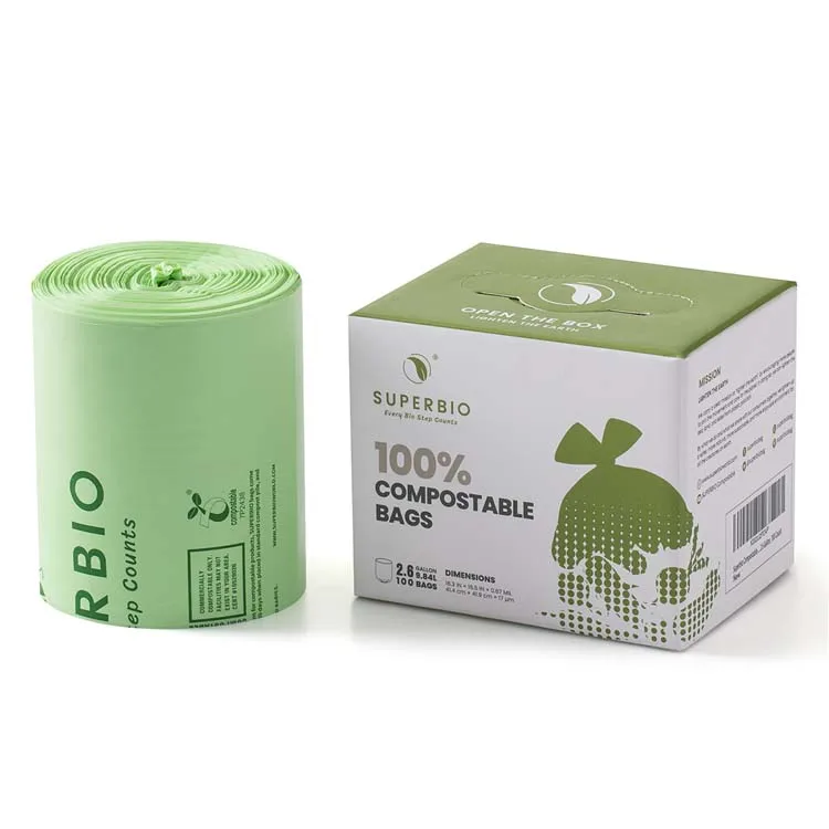 Biodegradable 33 Gallon Trash Bags 100 Count Bulk Green Eco Friendly Garbage  B