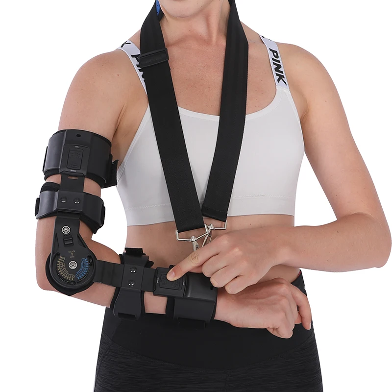 TJ-EM002  Left/Right Elbow Brace Medical Arm Brace with Shoulder Strap Adjustable Hinge Telescopic Elbow Support Brace