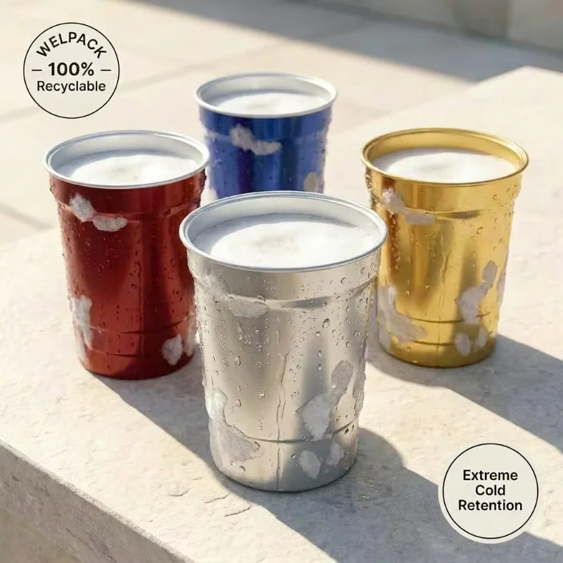 Wholesale 500ml Custom Logo Aluminium Disposable Cups Premium Drink Anodized Beer Cocktail Party Sup