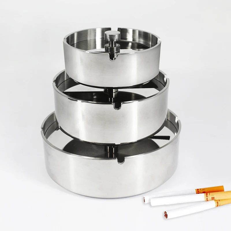 Wholesale 304 Stainless Steel Car Ashtray with Lid 
