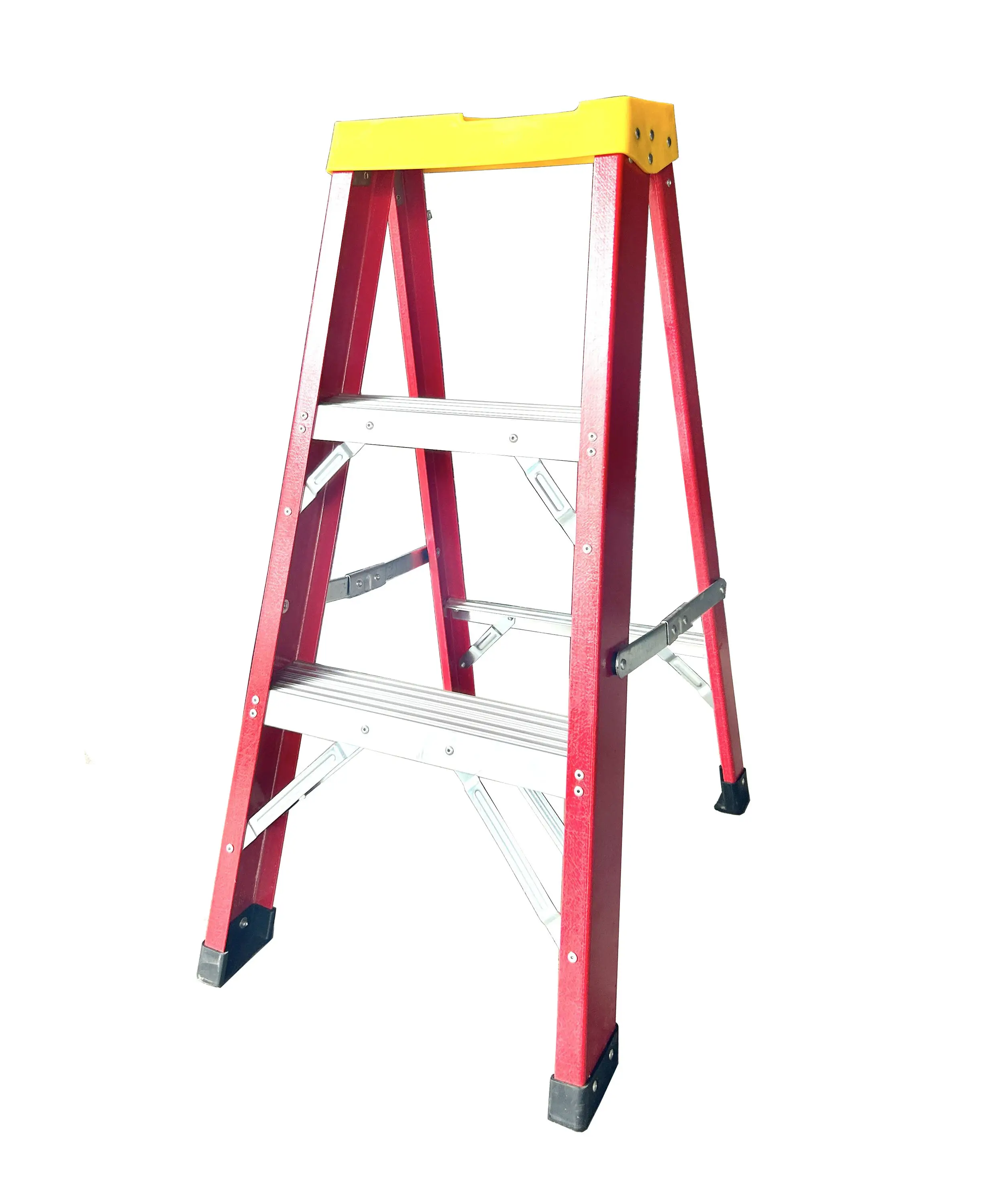 Fiber Glass Ladder  Simple Side Ladder with Plastic Tool Tray on the Top Folding Ladder
