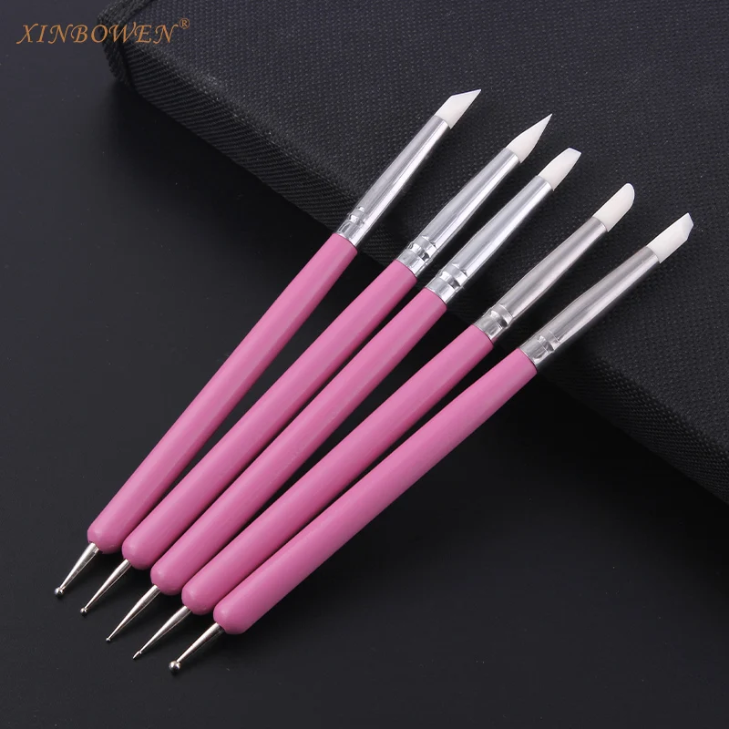 Xin Bowen Two Multifunctional Indentation Pen Pottery Clay Sculpture Repair Tool Nail Art Silicone Drill Pen