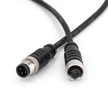 KRONZ M12 Pre-assembled Connectors 3 M Cable Length Female Straight PVC Black Unshielded Assembly M12 3 Pin Connectors