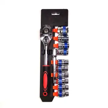 12pcs 1/2 Inch  Hand Tools for Car Repair with Case OEM & ODM Supported Steel Plastic Household Ratchet Socket Wrench Set