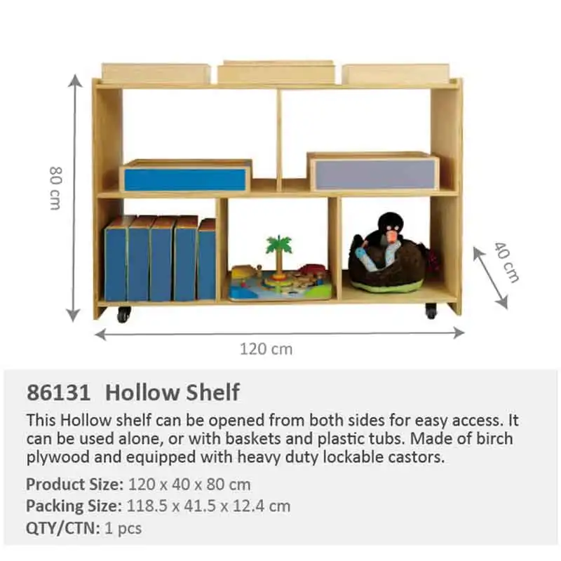 Wooden Kids Toy Storage For Kindergarten 2 Shelf Organizer Block Kindergarten