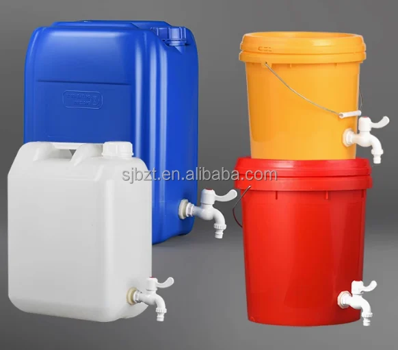 20L 120L 200L HDPE Plastic Bucket Square/Cylinder Shape with Faucet Control Switch Food Grade Recyclable Tap Barrel for Water