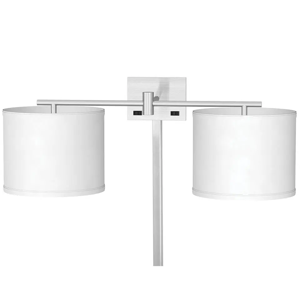 Hot Sales Project Hotel Classic White Opal Glass Metal rectangle Wall Lamp Bedside Lamp Brushed Nickel  Rocker Switch USB Port